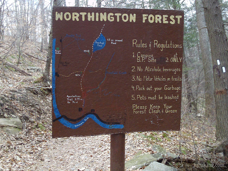 Water Gap Mt. Tammany, Fire Road, Sunfish Pond, Dunnfield Creek