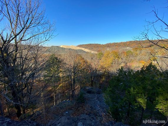 Another view of a stone quarry in the distance.