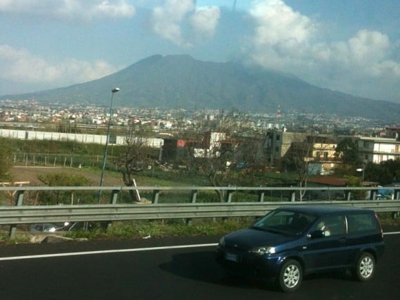 View of Vesuvius from the bus on the way back.