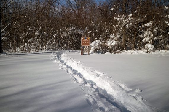 Six Mile Run trailhead sign