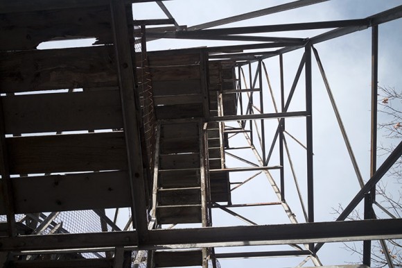 Looking up Jackie Jones Fire Tower.