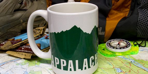 Mug with Appalachian Trail elevation profile design.