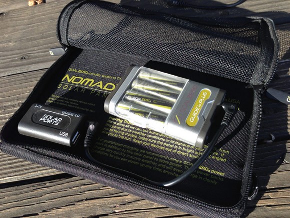 Nomad solar panel pocket and batteries