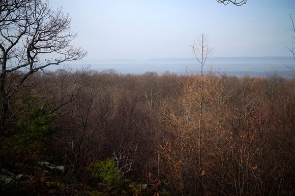 Delaware Water Gap in the distance through fog