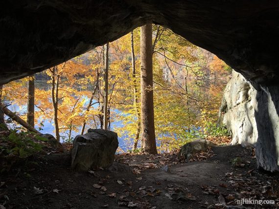 Looking out from inside the fairy cave.