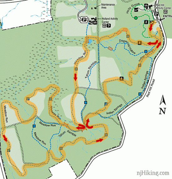 Tatum Park Map with highlighted route