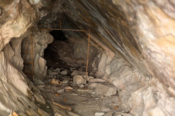 Inside the mine.