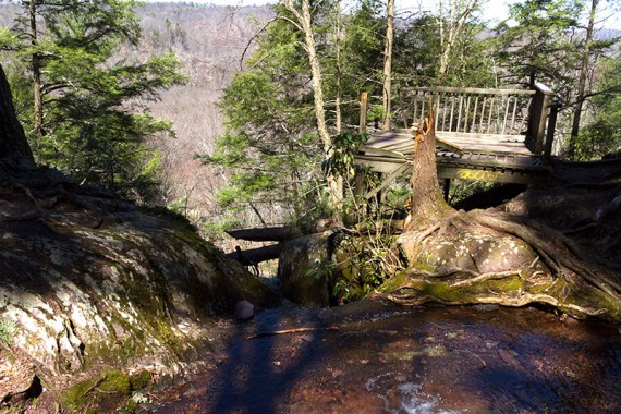 Buttermilk Falls - broken viewing platform.