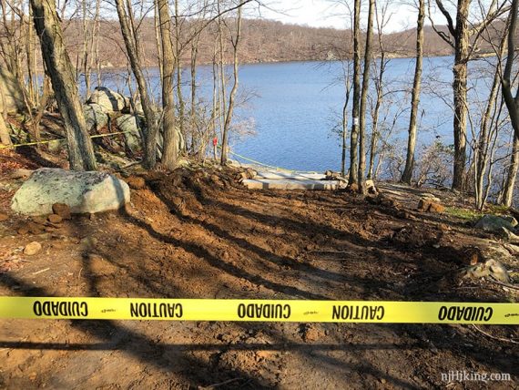 Splitrock kayak launch under construction.