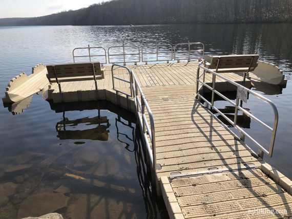 Splitrock floating kayak launch.