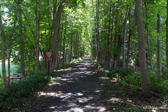 Wide gravel section of the Paulinskill Valley Trail.