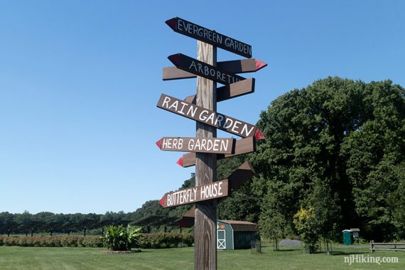 Butterfly Garden This Way sign post.