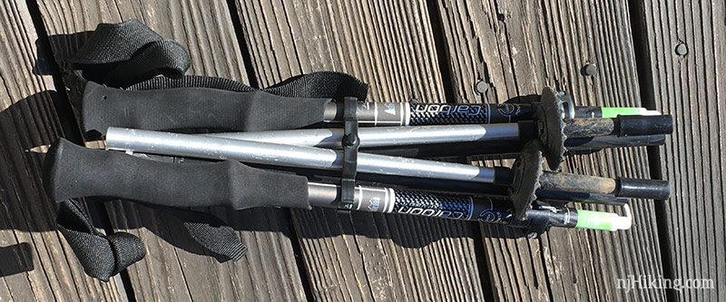 Exp Vario Trekking Poles folded.