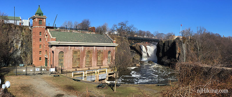 Panorama of historic building and Paterson Great Falls.