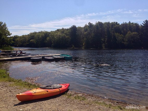 Sand launch area at Wawayanda Lake.
