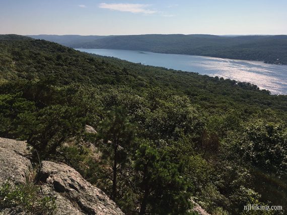 Greenwood lake from a ridge.