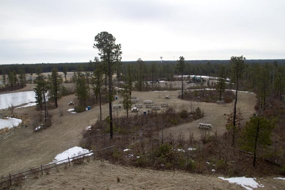 View of a picnic area from the observation center.