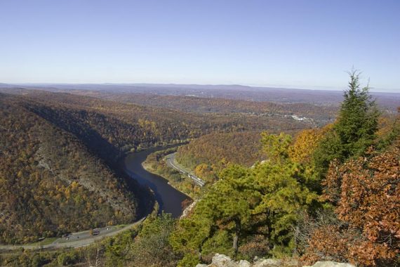 View of the Gap from the summit of Mt. Tammany.