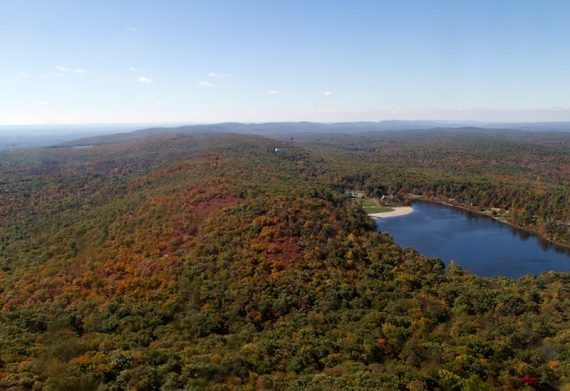 View over Lake Marcia from atop High  Point Monument.