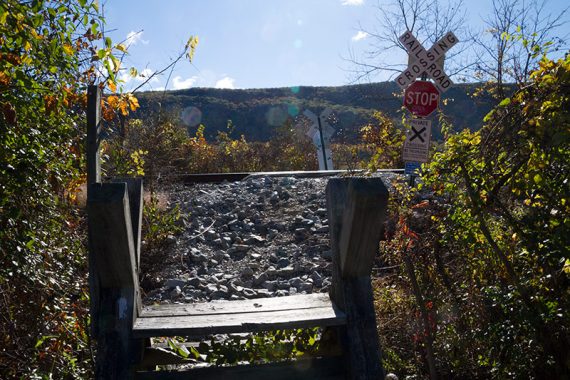 Another stile when approaching the train tracks.