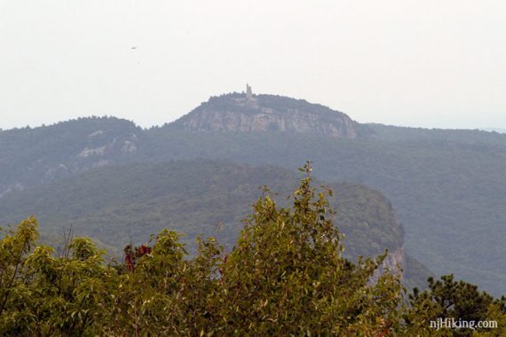 Skytop Tower on Mohonk Mountain House from Millbrook Mountain.