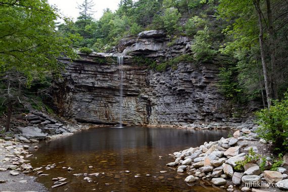 Awosting Falls with a pool of water in front of it.