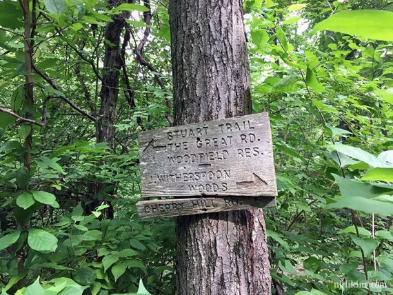 Stuart Trail wooden sign