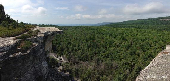 Crevices and overhanging rocks.