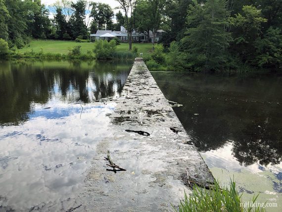 Concrete divider in a lake