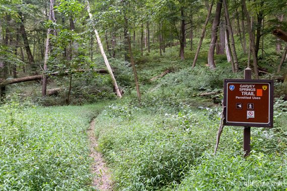 Sign for the Garvey Springs trailhead.