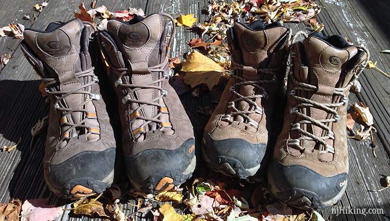 Men and women's mid-cut hiking boots.