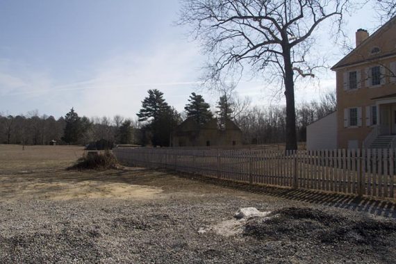 Location of composting toilet across field