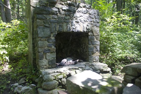 Old stone fireplace
