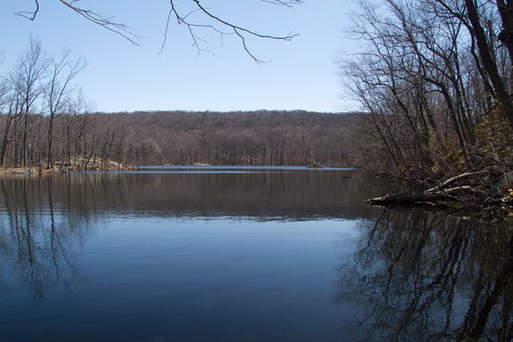 Beaver lodge in the distance, at the YELLOW trail