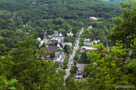 Zoom into the town of Milford, Pennsylvania.