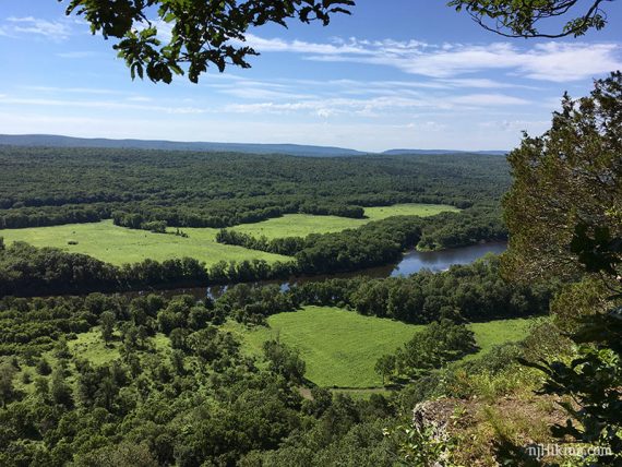 View with PA in the foreground, and NJ on the other side of the Delaware River.