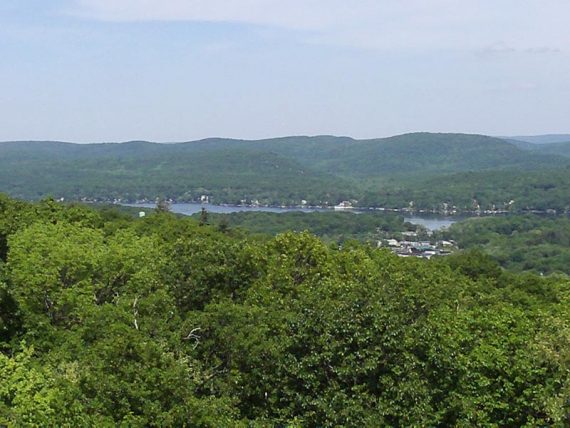 Greenwood lake seen in the distance