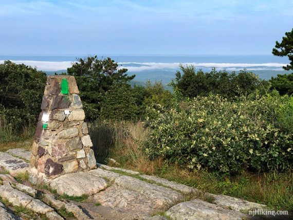 Stone marker pyramid on the other side of the pavilion at Sunrise Mountain.