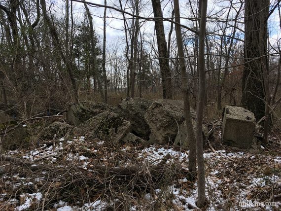 Cement remnants of a bunker.