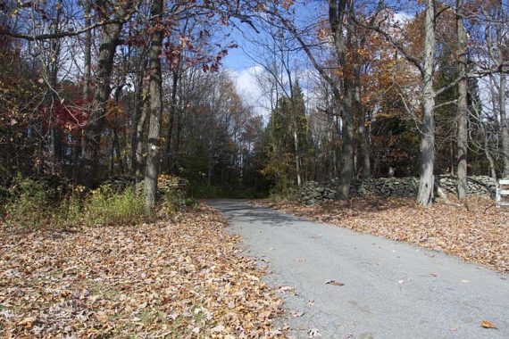 Driveway and stone fence