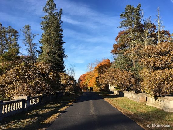 Wide paved path.