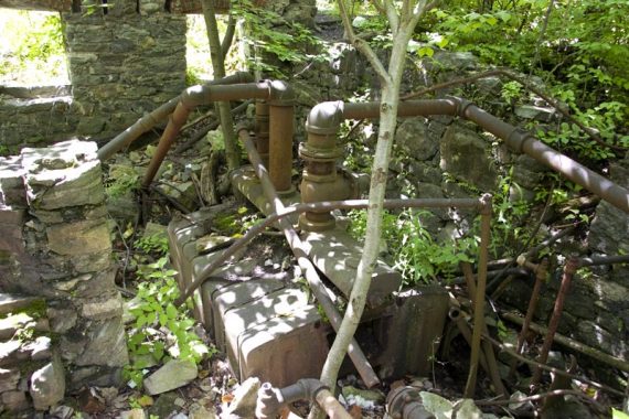 Old pipes in the ruins