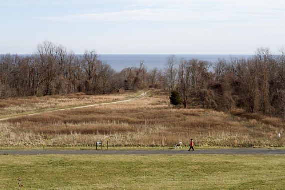 View of the ocean from atop of Battery Lewis