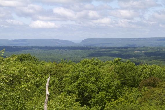 The Delaware Water Gap in the distance.