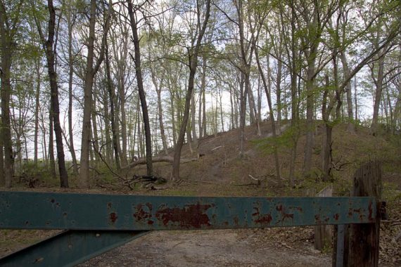 The gate on Dock Road. 