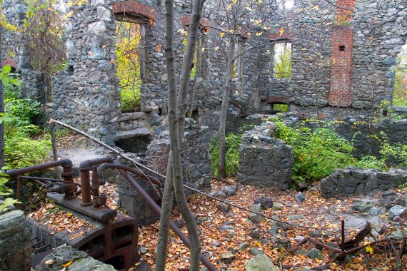 Looking inside the Van Slyke Castle Ruins