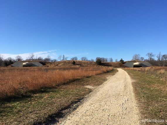 Walking towards the gun batteries.