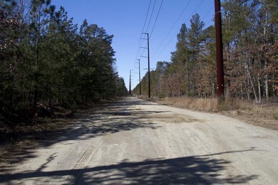 PURPLE follows a power line access road for a bit