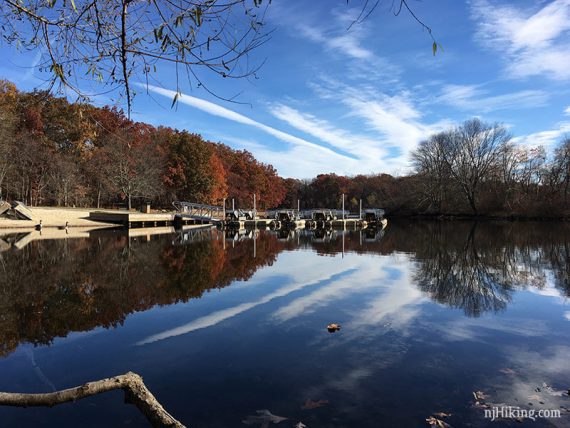 Boats at the edge of a lake