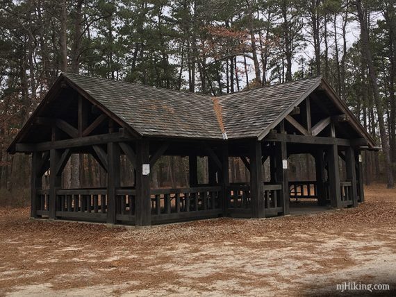 Wooden picnic pavilion.